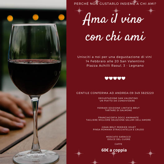 Degustazione San Valentino -  Un paitto in due