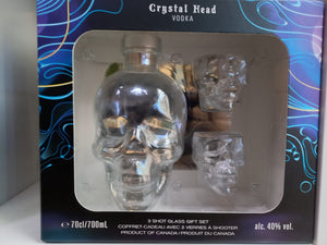 Crystal head + 2 bicchieri